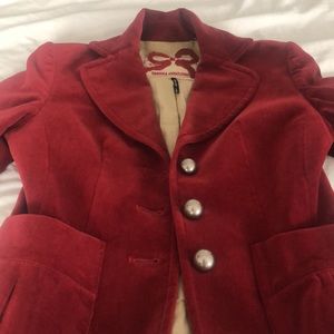 Vintage Sandra Angelozzi red velvet jacket